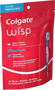 Colgate Optic White Wisp Lot de 24 mini brosses à dents jetables Menthe froide