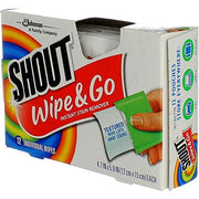 Shout Wipe & Go Lingettes instantanée Détachant 12 ch (pack de 2)