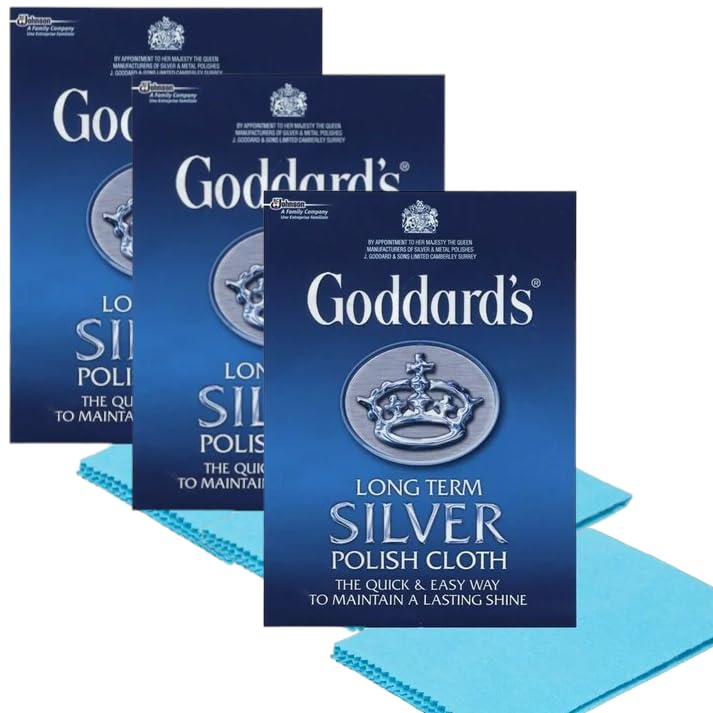 Goddards Lot de 3 chiffons de polissage pour argent à long terme
