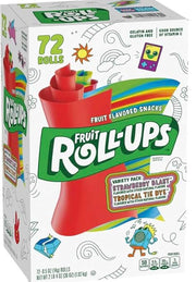 Fruits Roll-Ups – Lot de 72 collations aux fruits, assortiment de teinture par nouage aux fraises et tropicales, sans gélatine et sans gluten, 155,9 g