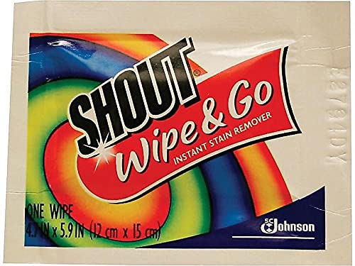 Shout Wipe & Go Détachant instantané, 4.7 X 5,9, 80 paquets/carton