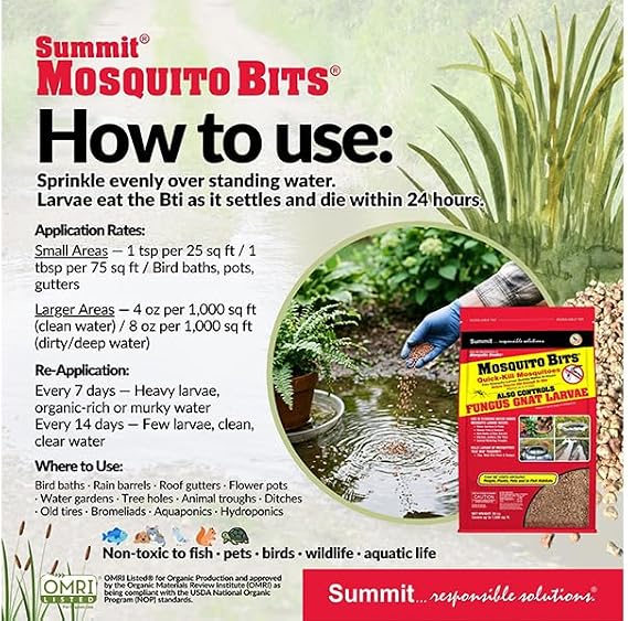 Summit Mosquito Bits® – Biological Mosquito Larvae & Fungus Gnat Control