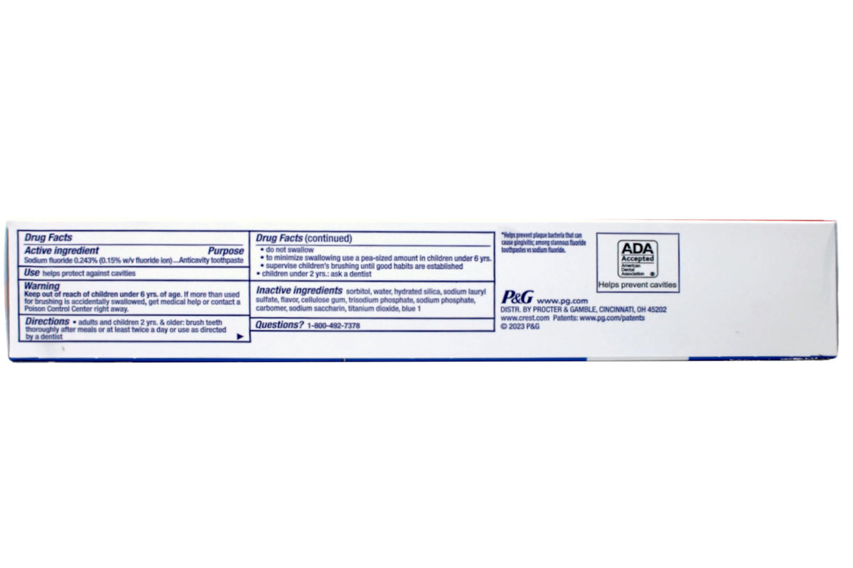 Crest Cavity Plus Protection Toothpaste, Regular, 8.2 Oz (Pack of 6) by Crest (English Manual)