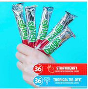 Fruits Roll-Ups – Lot de 72 collations aux fruits, assortiment de teinture par nouage aux fraises et tropicales, sans gélatine et sans gluten, 155,9 g