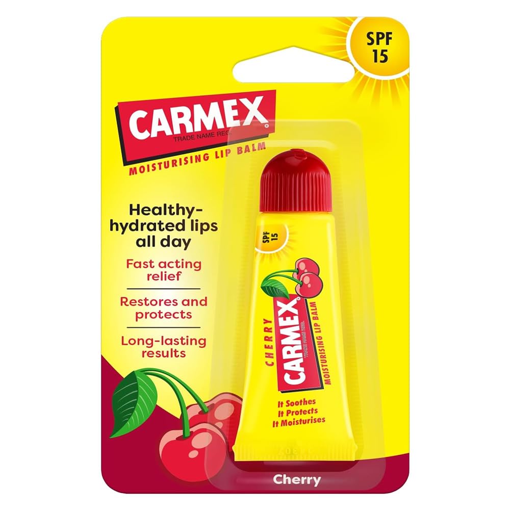 Carmex Cherry Lot de 3 tubes de soin à lèvres au goût cerise SPF 15 10 ml