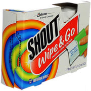 Shout Wipe & Go Lingettes instantanée Détachant 12 ch (pack de 2)