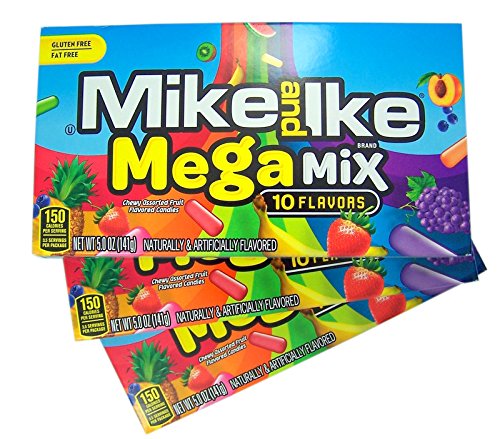 Mike and Ike Mega Mix Fruit Flavored Candies, 5 Oz, (Pack of 3)