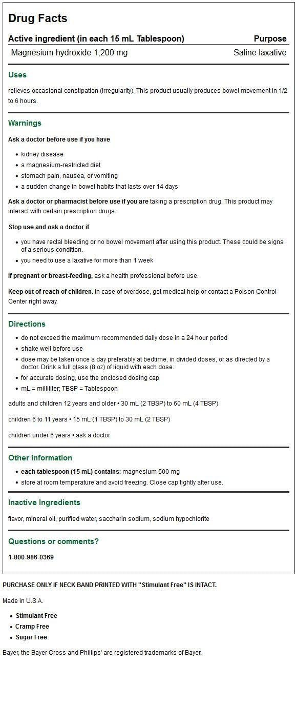 Bayer - Phillips Du Lait De Magnésie Menthe Fraîche, Menthe Fraîche 12 Oz Pour Digestion