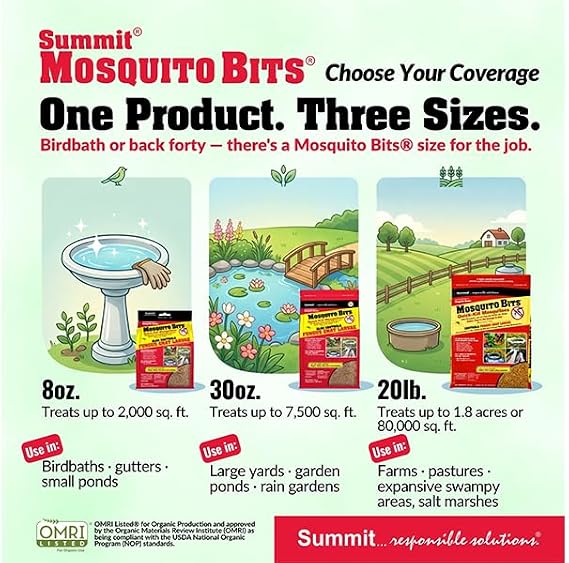 Summit Mosquito Bits® – Biological Mosquito Larvae & Fungus Gnat Control