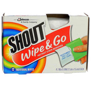 Shout Wipe & Go Lingettes instantanée Détachant 12 ch (pack de 2)