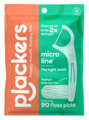 Plackers Lot de 3 flossers dentaires Micro menthe 90 pièces