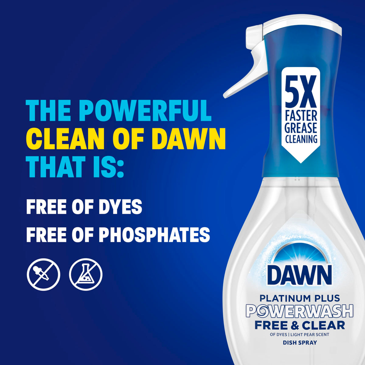 Ultra Free & Clear Powerwash Dish Spray Soap, Pear Scent, 16-oz. - 65732