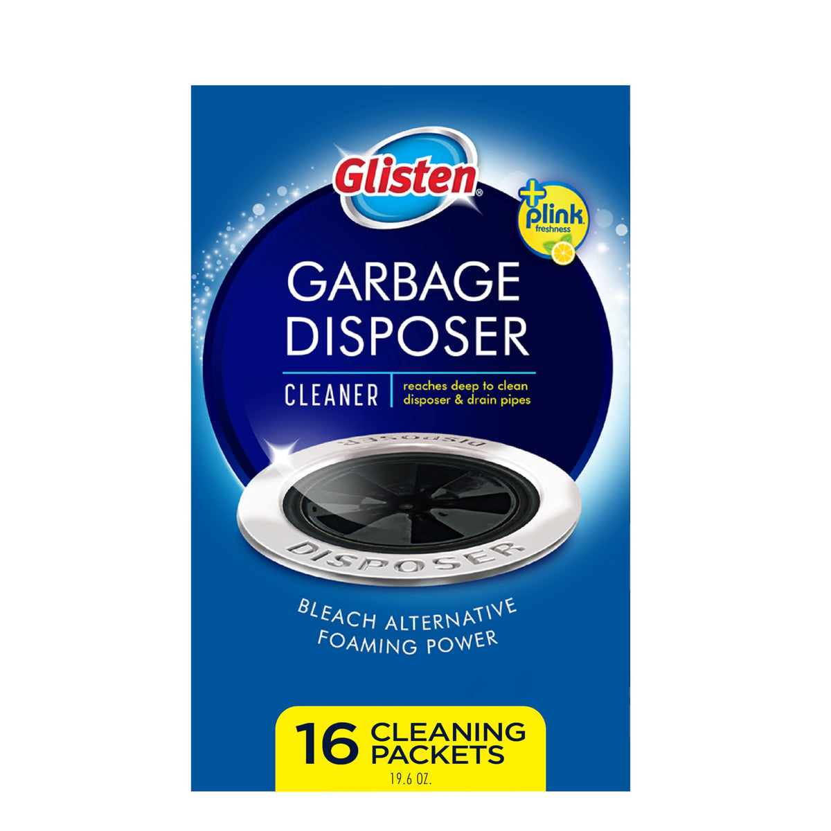 Glisten Nettoyeur de déchets, éliminateur d'odeurs avec action moussante, élimine l'accumulation et nettoie en profondeur