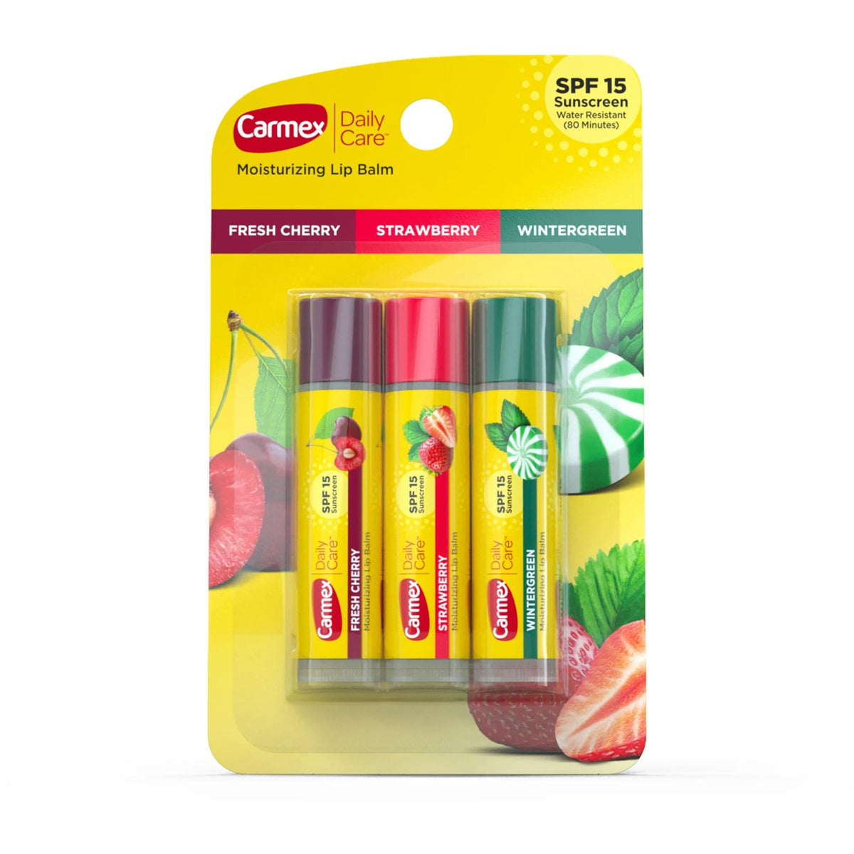 Carmex Daily Care SPF15 Lot de 4 paquets de 3 bâtonnets