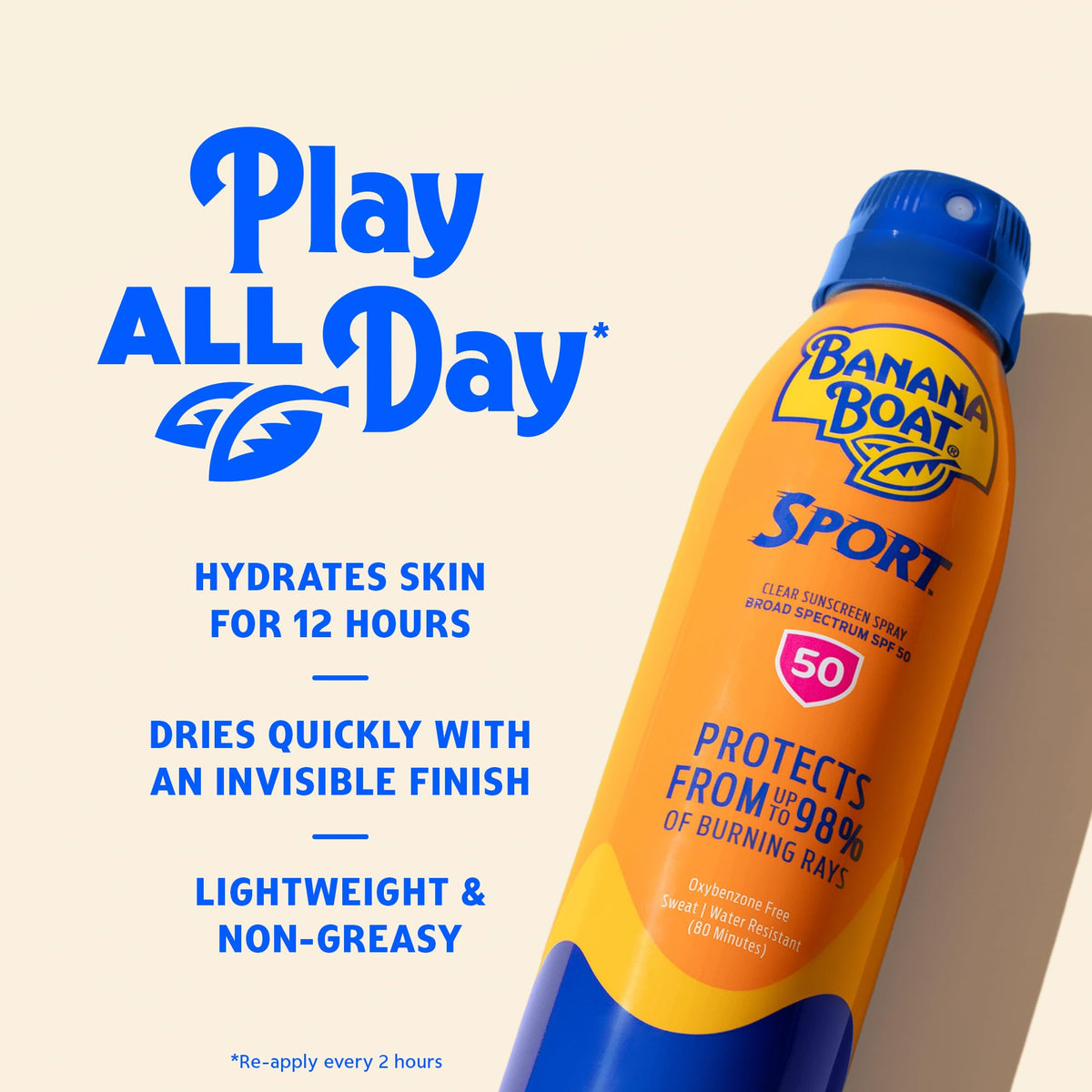 Banana Boat Ultramist Clear Defense Crème solaire SPF 50, 6 onces