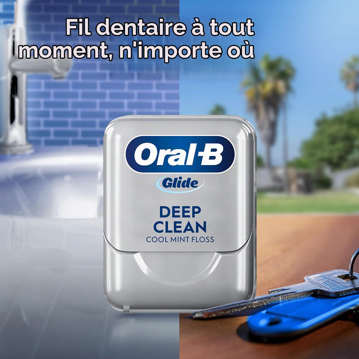Oral-B Glide Pro-Health Dental Floss, Deep Clean Cool Mint Flavor, 40 M, 3 Count
