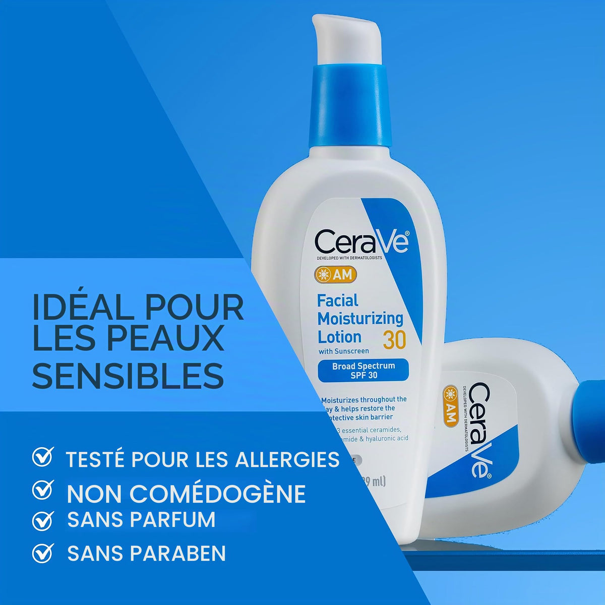 CeraVe Lotion hydratante pour le visage Am 3 Lotion visage hydratant Ounce AM
