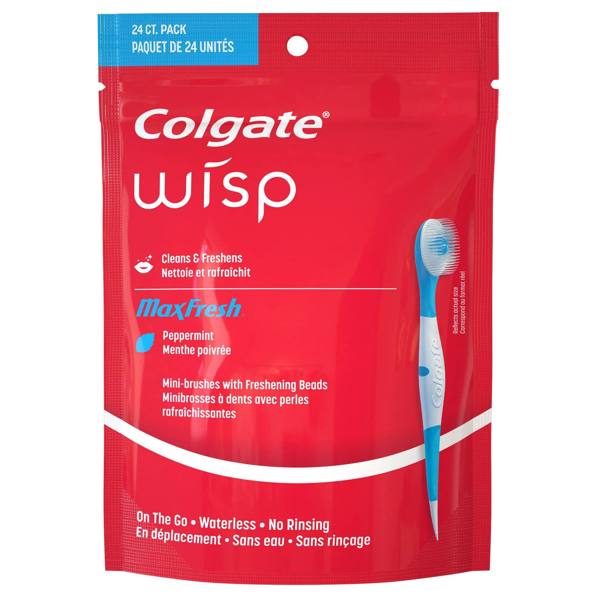 Colgate Wisp Lot de 24 mini brosses portables Max Fresh gfqBUe, menthe poivrée, lot de 2
