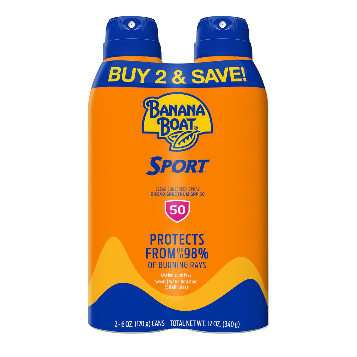 Banana Boat Ultra Mist Sport Performance Lot de 2 sprays de protection solaire à large spectre SPF 30 170 ml