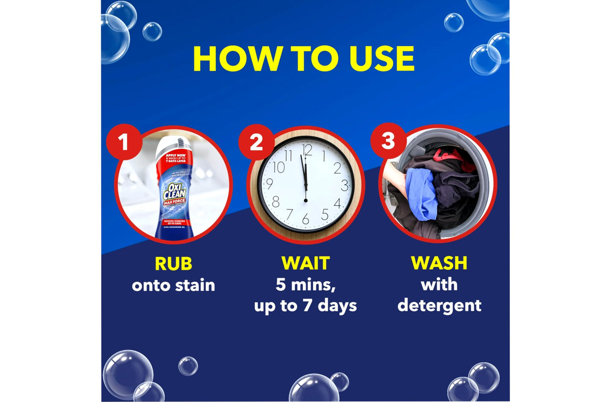 OXI Clean Max Force Lot de 2 détachants pour vêtements 175,8 g – Bâton de taches pour vêtements, détachant de graisse pour vêtements – Gel pour 5 types de taches