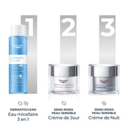 Eucerin Sensi-Rides Crème de Jour Anti-Rides Peau Sensible 50ml, Soin de jour hydratant, Crème visage anti-âge revitalisante et raffermissante, enrichie en coenzyme Q10, vitamine C et E et Biotine