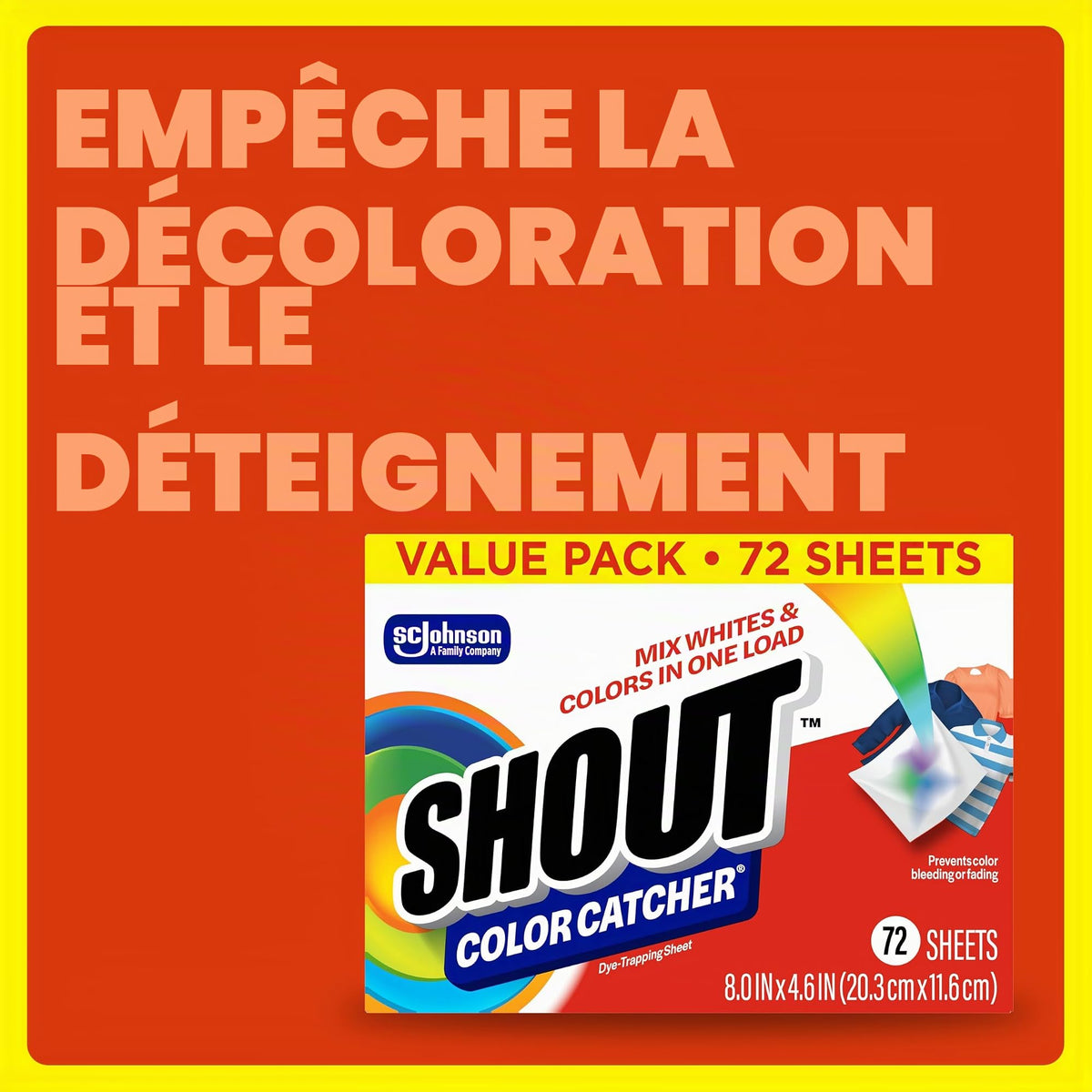 Shout Couleur Catcher Teinture pour Piéger Feuilles, 72.0 fils