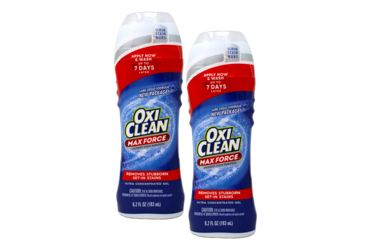 OXI Clean Max Force Lot de 2 détachants pour vêtements 175,8 g – Bâton de taches pour vêtements, détachant de graisse pour vêtements – Gel pour 5 types de taches