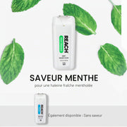 Reach Fil dentaire ciré aromatisé à la menthe pour soins buccaux et retrait de la plaque dentaire et de la nourriture des dents et des gencives, accepté par l'American Dental Association (ADA), saveur menthe rafraîchissante, 188 m (lot de 6)