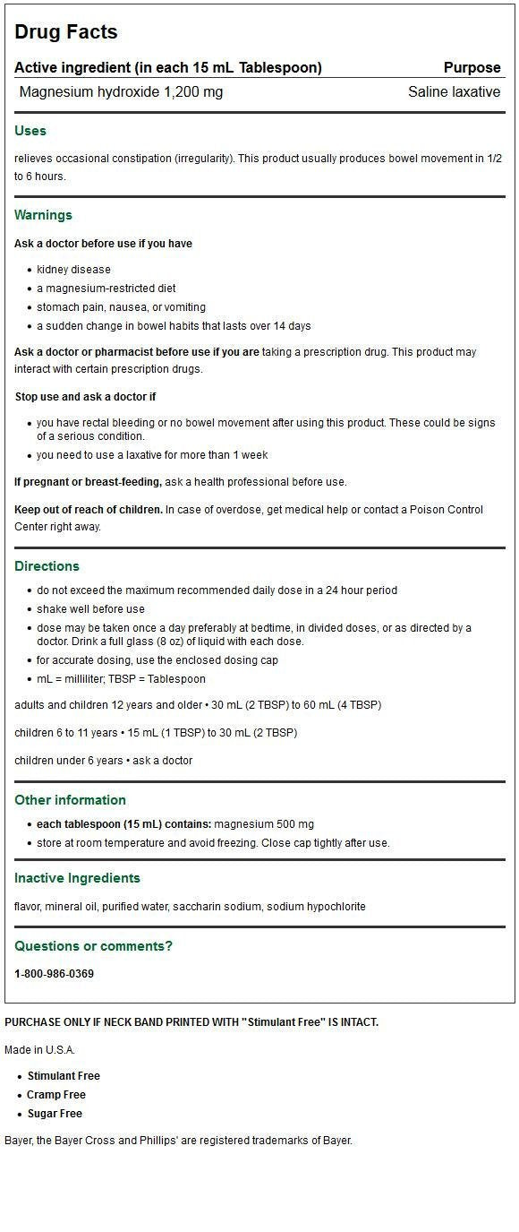 Bayer - Phillips Du Lait De Magnésie Menthe Fraîche, Menthe Fraîche 12 Oz Pour Digestion
