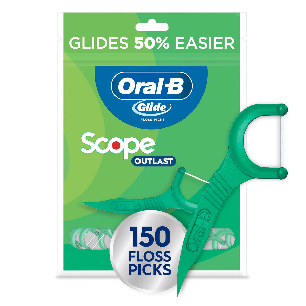 Oral-B Glide Lot de 150 médiators pour fil dentaire Scope Outlast Menthe