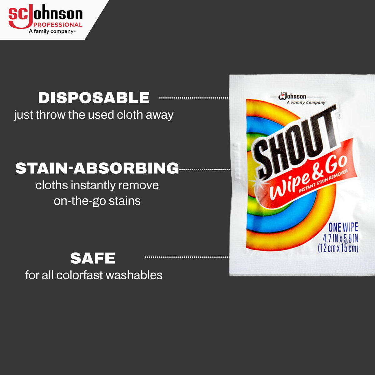 Shout Détachant instantané pour écran Lingettes (80 fils)