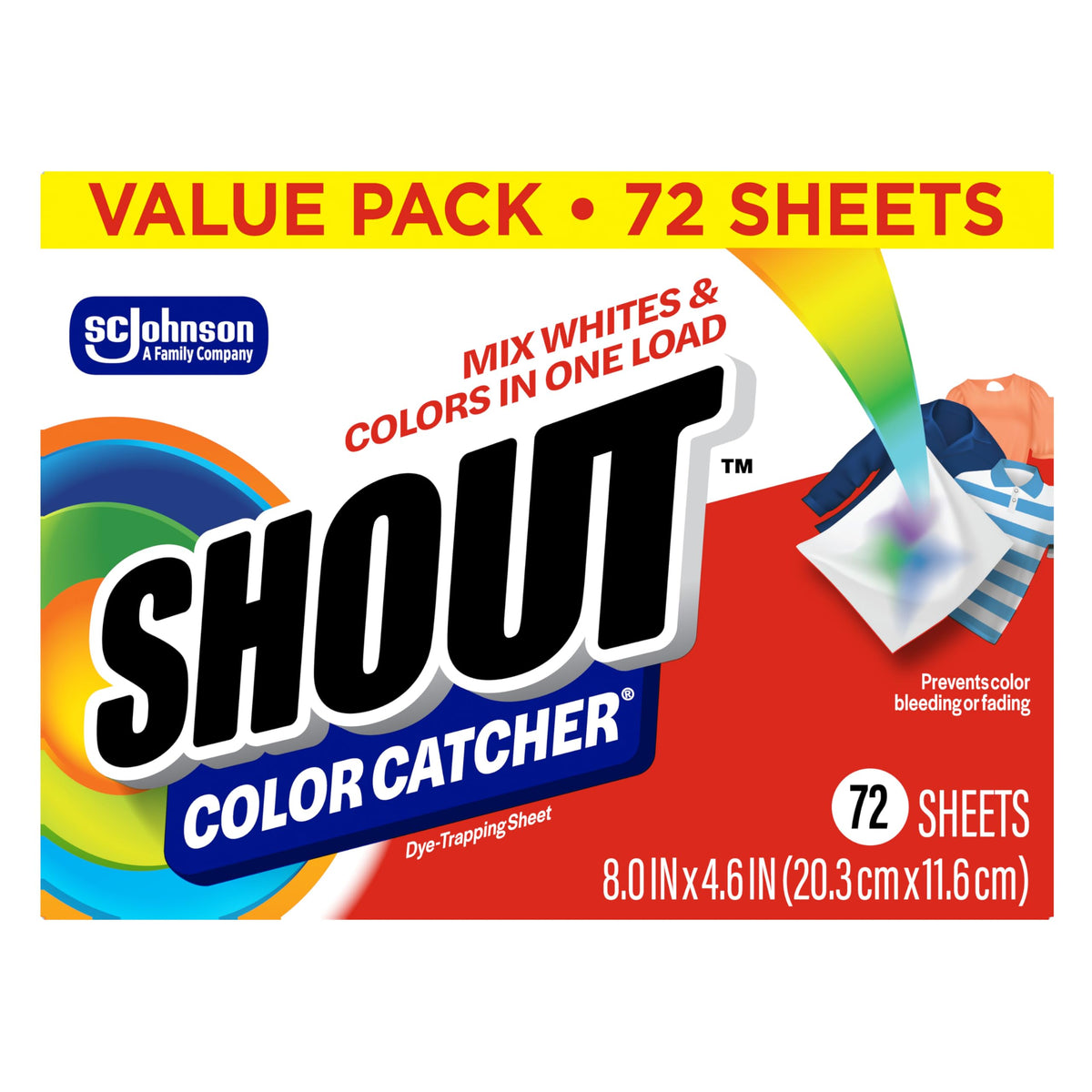 Shout Couleur Catcher Teinture pour Piéger Feuilles, 72.0 fils