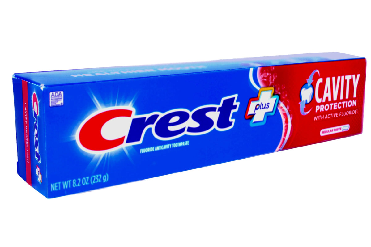 Crest Cavity Plus Protection Toothpaste, Regular, 8.2 Oz (Pack of 6) by Crest (English Manual)