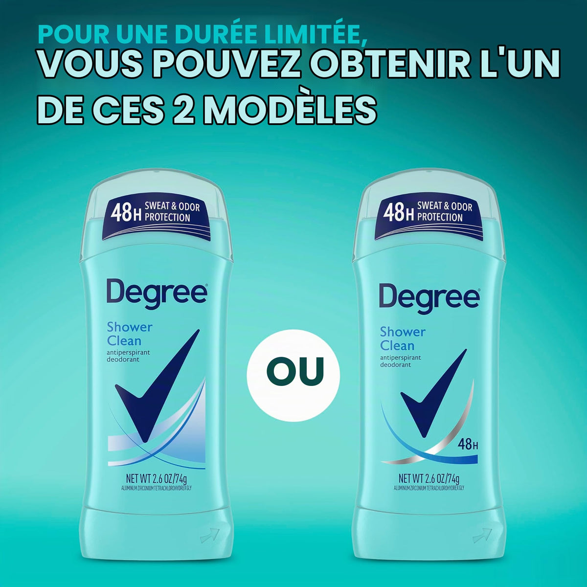 Degree Women Antiperspirant Deodorant Stick, Shower Clean 2.6 oz