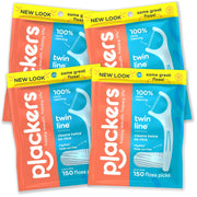Plackers Twin-Line Lot de 4 médiators pour fil dentaire 150 fils
