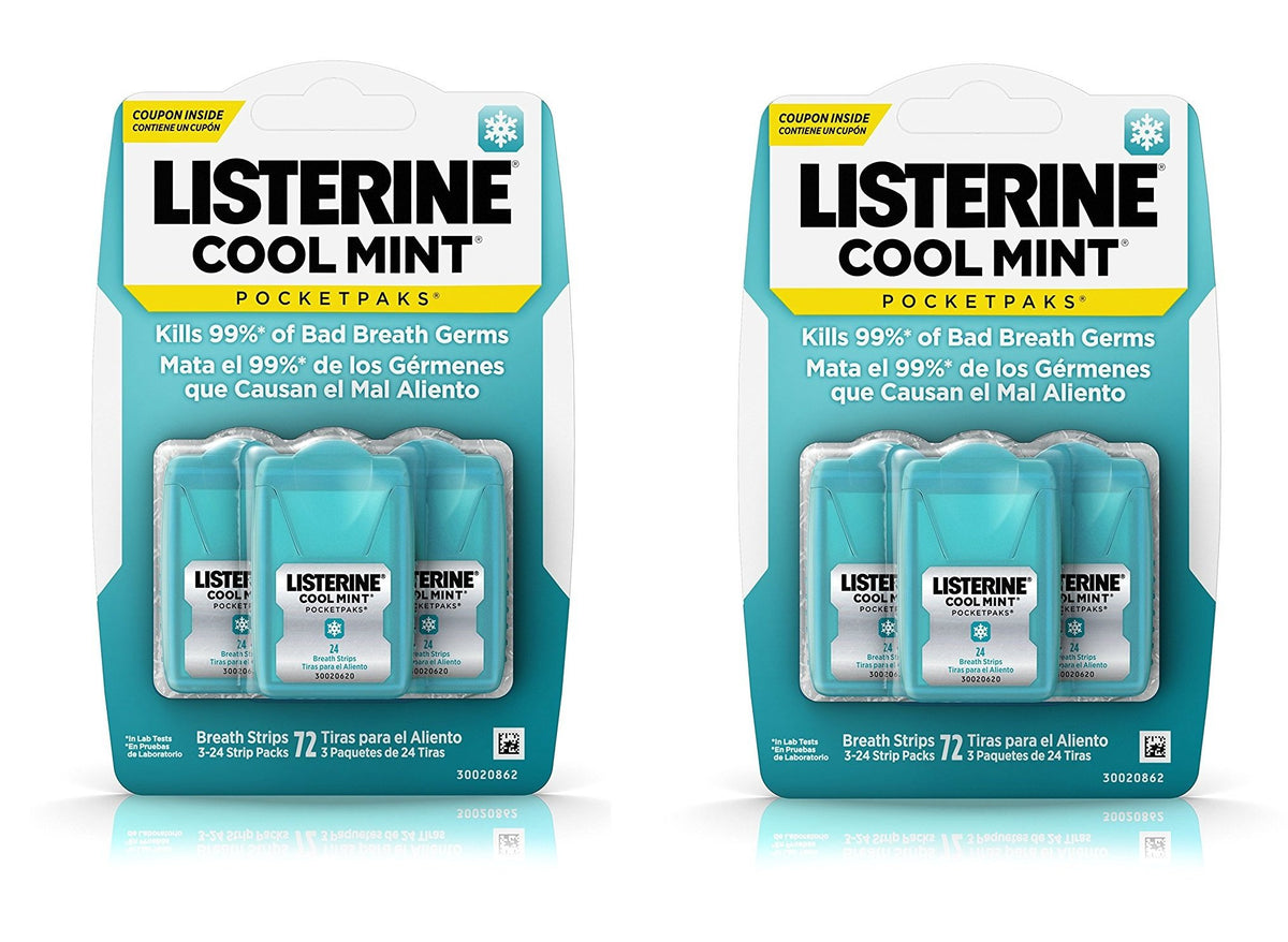 Listerine Pocketpaks, menthe fraîche, 72 unités (lot de 2)