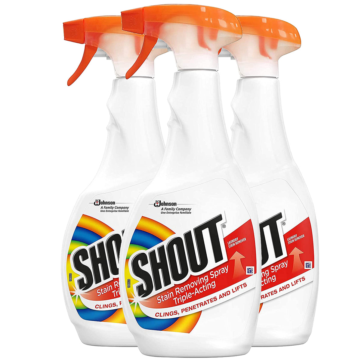 Shout Lot de 3 sprays détachants 500 ml - 895209 x 3 - L'emballage peut varier