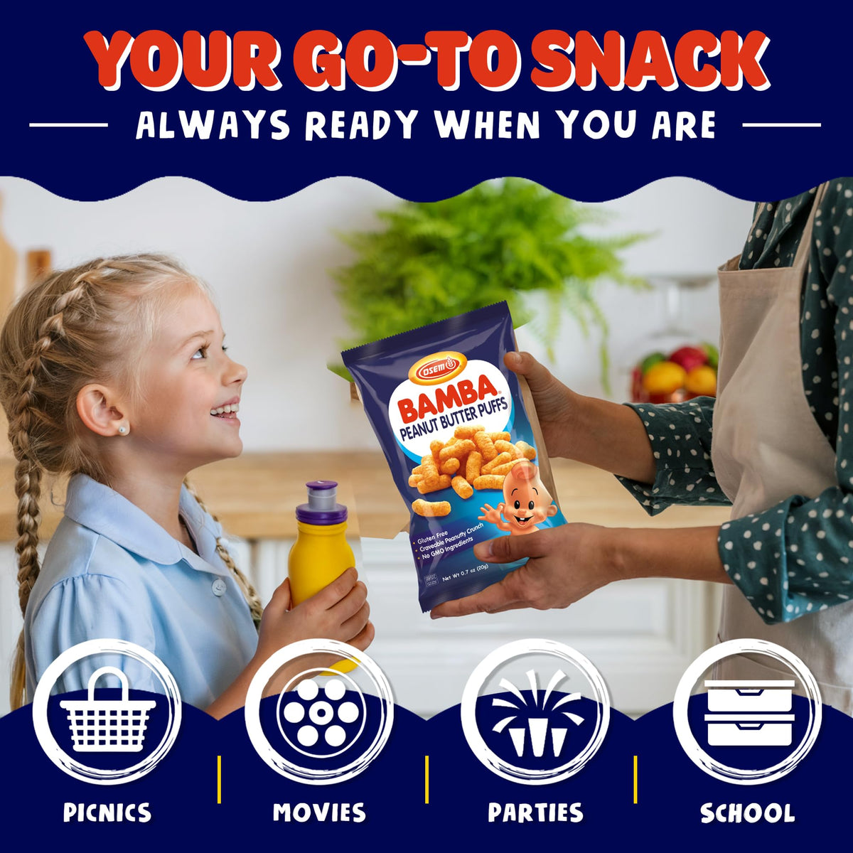 Bamba Snack, Peanut, 8 Count by Bamba