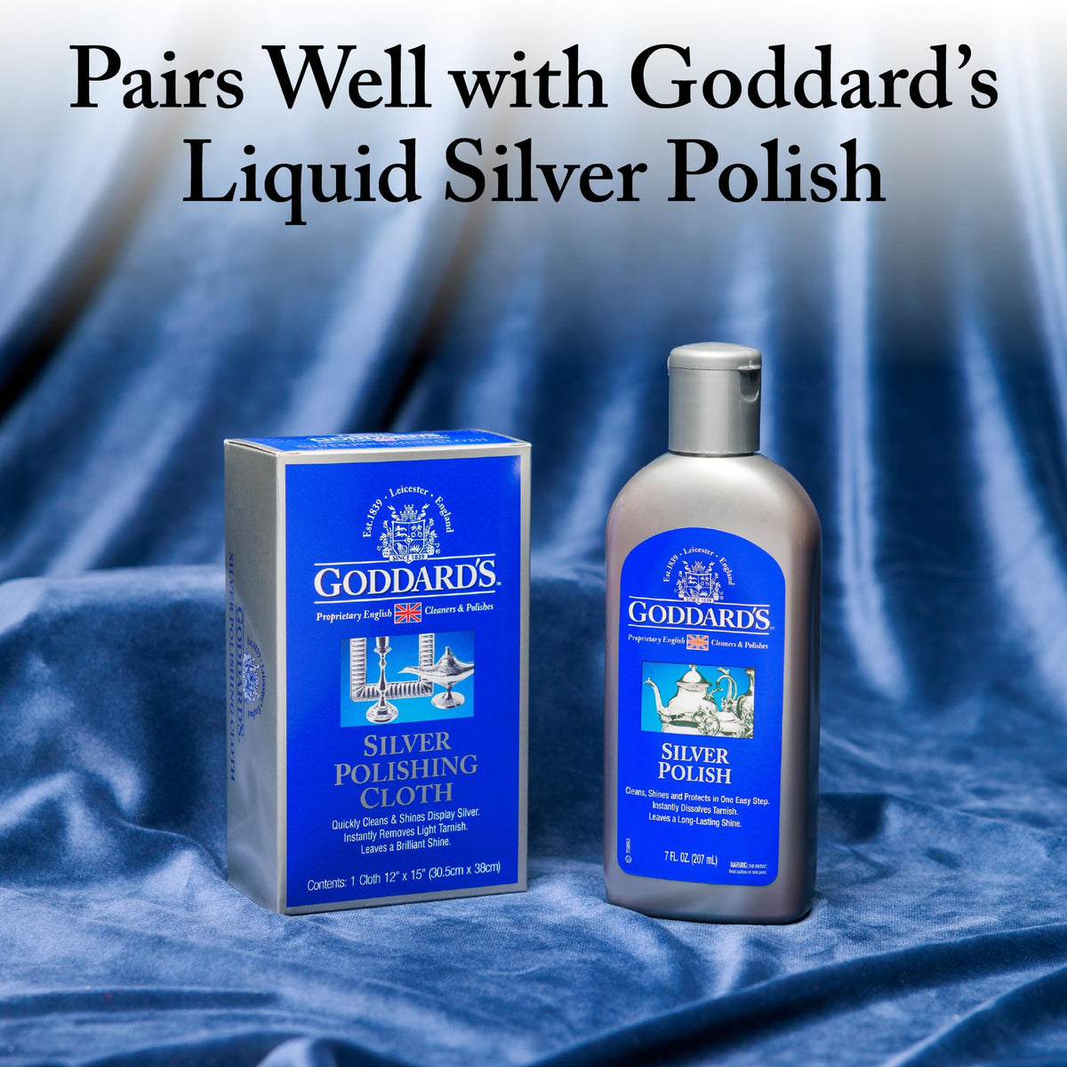 Goddard's Chiffon de Polissage Argent - Pas de frottement ou de Polissage nécessaire. 1 Pack Bleu
