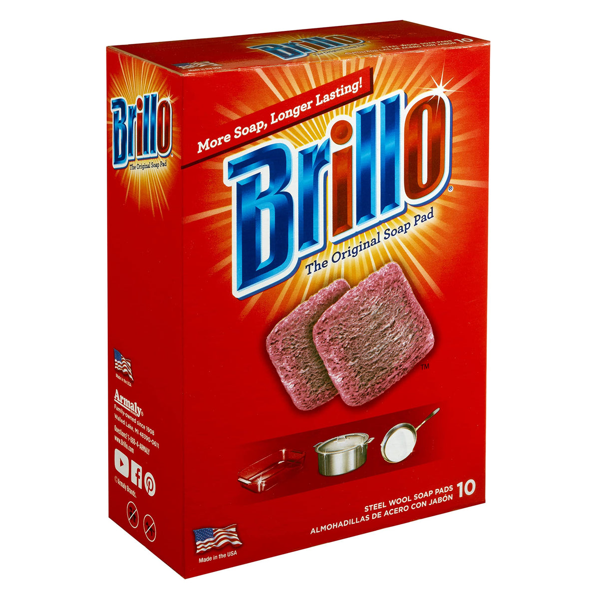 Brillo Savon de Laine d'acier Coussinets Rouge, 10 graines