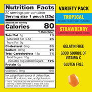 Gushers Paquet familial de collations aromatisées aux fruits, saveurs tropicales et fraises, collation gommeuse sans gluten pour enfants, centre juteux éclatant, source de vitamine C, emballée