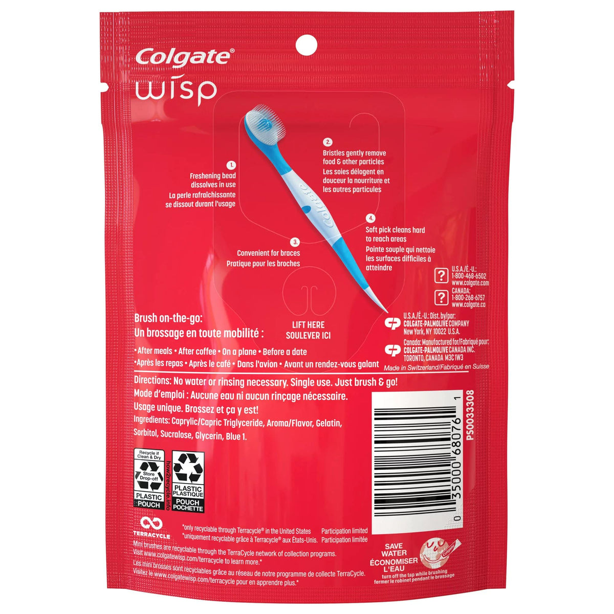 Colgate Wisp Lot de 24 mini brosses portables Max Fresh gfqBUe, menthe poivrée, lot de 2