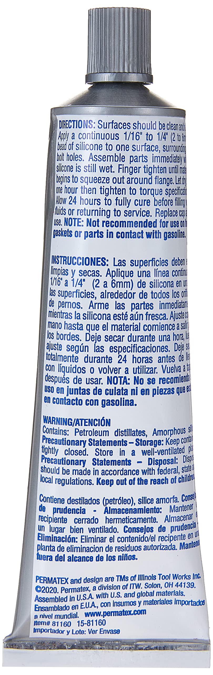 Permatex 81160 High-Temp Red RTV Silicone Gasket: Suitable for Exhaust Manifold, Header, Turbochargers & Slip Fit Exhaust Parts, Temperature Resistant (up to 343°C), Sensor Safe, Non-Corrosive 1 x 85g