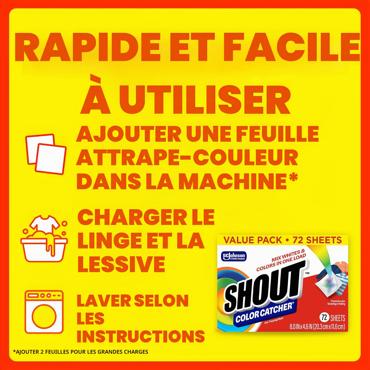 Shout Couleur Catcher Teinture pour Piéger Feuilles, 72.0 fils