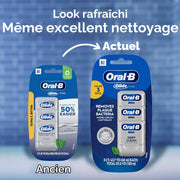 Oral-B Glide Pro-Health Lot de 3 fils dentaires, nettoyage en profondeur, saveur menthe fraîche, 40 m