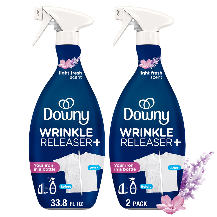 Downy Lot de 2 sprays anti-rides Plus - Parfum frais et léger - 180 ml - Désodorisant textile, désodorisant, antistatique et aide au fer