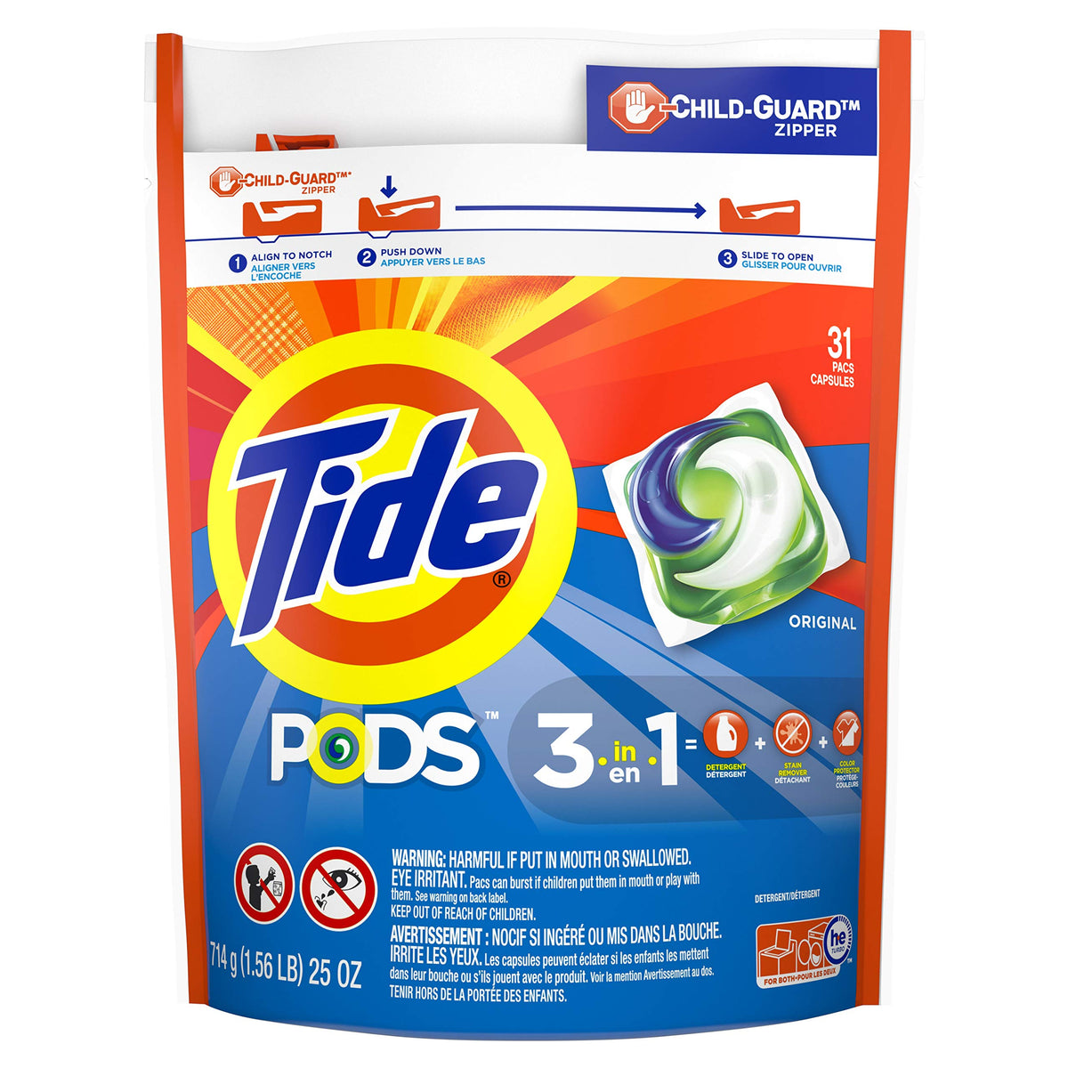 Tide Pods Laundry Detergent Packs Tub, Original, 31 Count by Tide