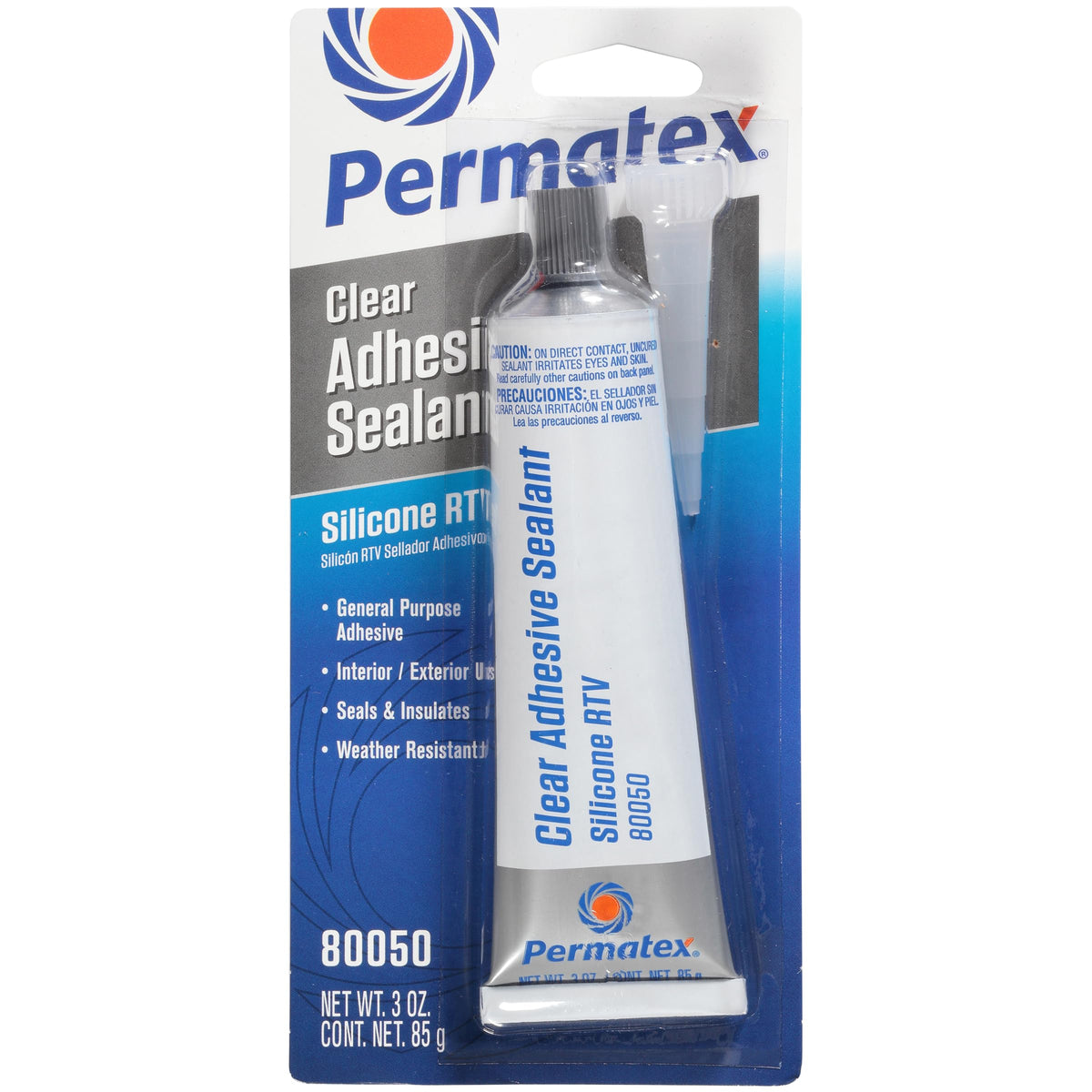 Permatex 80050 Mastic adhésif en Silicone Transparent RTV 85 g
