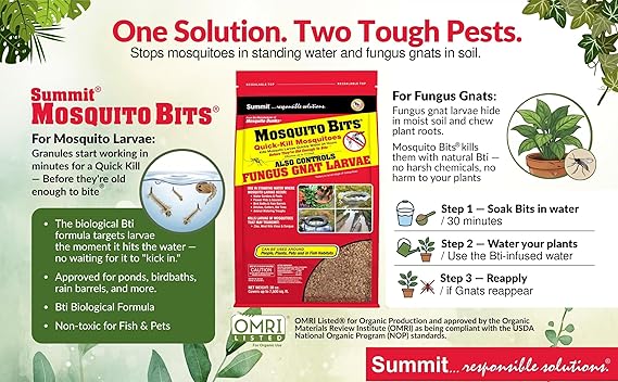Summit Mosquito Bits® – Biological Mosquito Larvae & Fungus Gnat Control