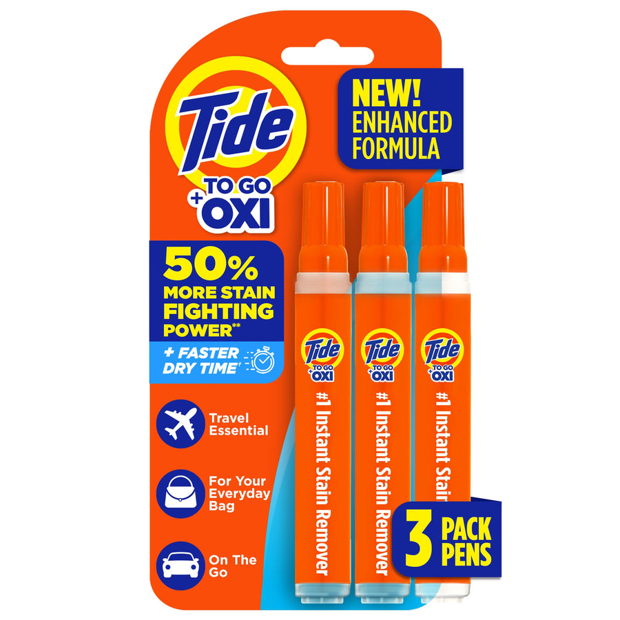 Détachant Tide pour vêtements, Stylo Tide To Go, Stylo détachant instantané et nettoyant localisé, Portable et pratique pour les voyages, Efficace sur les taches d'aliments et de boissons, Se glisse